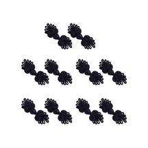 Suntek 5 Parça Çin Düğüm Kurbağa Düğmeleri Sahne Siyah
