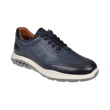 Pullman Hakiki Deri Erkek Spor Ayakkabı Sneaker Mod-5825 Lacivert