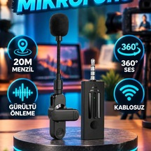 20 Metre Menzilli Kablosuz Mini Yaka Mikrofonu Gürültü Önleme Ve 360 Ses Algılama