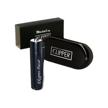 Clipper Kişiye Özel Metal Çakmak Özel Kutulu ve Baskılı Siyah