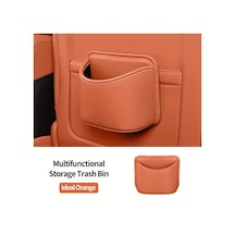 Chuangyinshop Ideal Orange Stylish Araç Depolama Kutusu 1 Adet Çok Fonksiyonlu Çöp Kutusu Bardaklık
