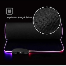 Rgb Mouse Pad 80x30 Cm, 4 Mm Kalınlık, Parlak Su Geçirmez Yüzey, Oyuncu Gaming Xxl Mausepad, 14 Farklı Renk Modu Parlak Siyah