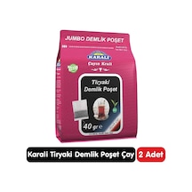 Karali Tiryaki Jumbo Demlik Poşet Siyah Çay 25 40 Gr 2 Paket