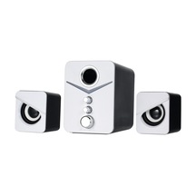 Teltree D-221 2.1 Kanal Usb Beslemeli Hoparlör Seti - 3.5mm Ses Girişi, Mavi Işık Efekti, Beyaz - Dizüstü Ve Cep Telefonu Uyumlu