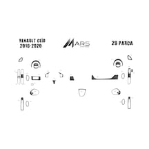 Renault Clio 2016-2020 Torpido Kaplama 29 Parça Karbon