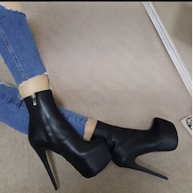 Prego Cilt Fermuarlı Tasarım Platform Kadın Bot SİYAH Siyah