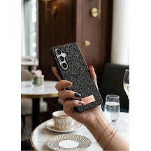 Samsung Galaxy S26 İçin Uyumlu Parlak Mozaik Taşlı Simli Tasarımlı Diamond Lüks Kapak