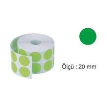 Tanex Nokta Etiket 20 MM 2500 Adet Yeşil