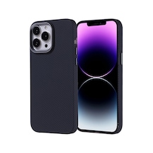 Zore İphone 14 Pro Max Kılıf Magsafe Şarj Özellikli Karbon Fiber Görünümlü Nvth Nekst Kapak - Siyah