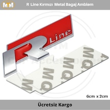 Vw R Line Kırmızı Metal Bagaj Arma