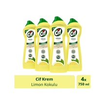 Cif Krem Yüzey Temizleyici Limon Kokulu Klor Boya Fosfat Paraben Içermez 750 Ml 4 Adet