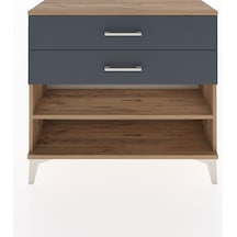 Arges Şifonyer Tek Raflı 2 Çekmeceli 88x30x80 Çam-antrasit Atlas Çam