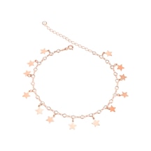Brezza Lusso Jewelry Yıldız Figürlü Zirkon Taşlı Gümüş Kadın Ayak Halhal Rose