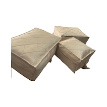 Hurç Seti Üçlü Takım Nervürlü Bej