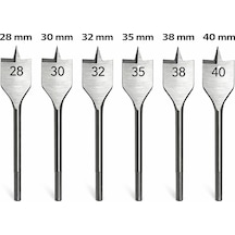 Senbang Yaprak Matkap Ucu Seti 6 Lı 28 30 32 35 38 40 Mm Ahşap Geniş Delik Açma Ucu