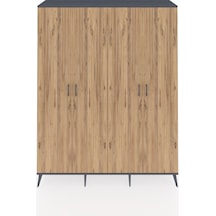 Hyperion Gardrop 4 Raflı 4 Kapaklı 4 Askılı 176x44x221 Antrasit-çam/antrasit Çam/antrasit