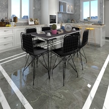 Knsz masa sandalye takımı hem75mazlum grisyh 130*090 sm 6 sandalye syhsyh sırt minderli