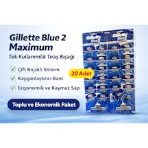 Jilet Blue 2 Maximum Tek Kullanımlık Tıraş Bıçağı 20 Adet Ekonomik Paket Jilet Blue 2 Maximum Tek Kullanımlık Tıraş Bıçağı 20 Adet Ekonomik Paket