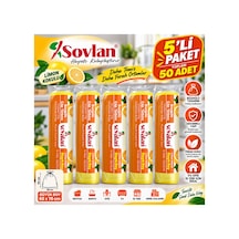 Limon Kokulu Büzgülü Çöp Torbası Büyük Boy 65x70 Cm 5'li Paket 50 Adet