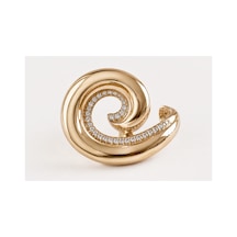 Spira Altın Renk Spiral Tasarım Gold Zirkon Taşlı Ayarlanabilir Yüzük