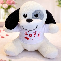 Love Tişörtlüü Sevimli Benekli Peluş Kööpek Yr