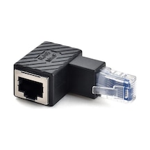 RJ45 Dişi - Erkek 90 Derece İnternet Ethernet CAT Kablo Çevirici
