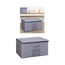 Keçe Kapaklı Mega Plus Baza Hurcu, Çok Amaçlı Düzenleyici Organizer Kutu Mega Boy 57x41x31cm Gri