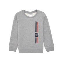 U.S. Polo Assn. Erkek Çocuk Gri Melanj Basic Bisiklet Yaka Sweatshirt 50293546-VR086