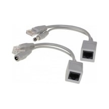 Erkek Dişi 2Li Poe Aparat Set Beyaz Cat6 Poe Çevirici 12V
