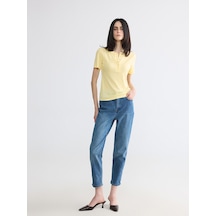 LC Waikiki Lc Waıkıkı İndigo Mom Fit Kadın Jean Pantolon