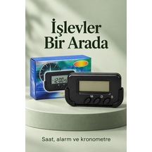 Araç İçi Dijital Saat Alarmlı Ve Kronometreli Araba Saati - Lisinya