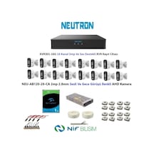 Neutron 2mp 16 Kameralı Gece Renkli Sesli Dış Ortam Ahd Full Kamera Seti 1tb Disk Neu-ab120-28-ca