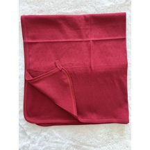 Bordo Jakarlı Tek Kat Battaniye 70 75 Cm Bordo