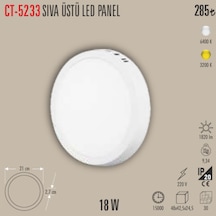 Ct-5233sıva Üstü Led Panel 1adet - 18 W Beyaz