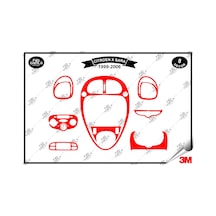 Citroen X Sara 1999-2006 Torpido Konsol Trim Göğüs Maun Kaplama Set 8 Parça Kırmızı