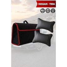 Nissan Tida Uyumlu Bagaj Çantası Siyah Renk Koltuk Yastığı Lüks Model