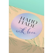 Pastel Handmade With Love Mavi Sticker 3x3cm St2246 Çok Renkli