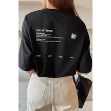 Unisex Life Baskılı Tasarım Tshirt SIYAH