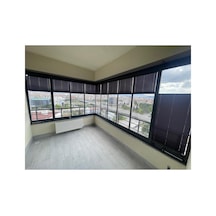 Hanedizaynn Katlanabilir Cam Balkon Plise Perde Beyaz Vidalı Montaj Beyaz Hanevidalı