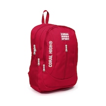 Coral High Sport Kırmızı Usb Şarjlı Kulaklık Çıkışlı Dört Bölmeli Sırt Çantası
