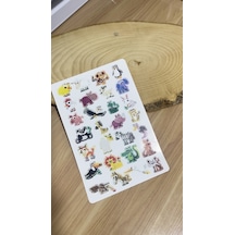 Hayvanlar Sticker Set A5 Kağıt 2 Sayfa Toplam 56 Adet Sticker