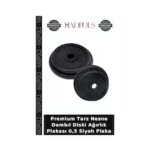 Premium Tarz Nesne Dambıl Diski Ağırlık Plakası 0,5 Siyah Plaka
