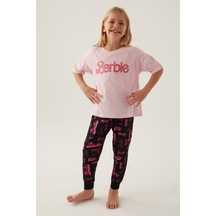 Barbie Cool Toz Pembe Kız Çocuk Pijama Takımı 5274-42805