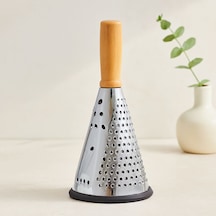 8" Ahşap & Bambu Saplı Çelik Rende Silikon Taban, 3 Bölümlü 12v