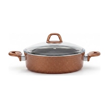Hascevher Zambak 26 Cm Granit Basık Tencere Kahve