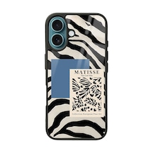 Apple Uyumlu iPhone 16 Zebra Matısse Tasarımlı Glossy Telefon Kılıfı Çok Renkli