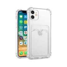 Ehr. İphone 12 Uyumlu Kamera Korumalı Kartlıklı Lüx Yumuşak Silikon Kılıf Şeffaf, İphone 12 Sku: Smg8690010122896