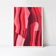 Kırmızı Soyut Sanat, Poster: Pembe Ve Kırmızı Renklerde Soyut Sanat. Renkli