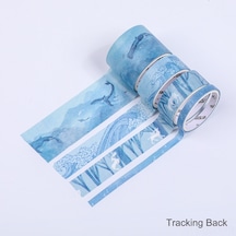 Samdoo Renkli Desenli Washi Bant Seti - 4 Rulo Dıy Dekor Ve El Sanatları İçin