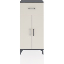Hyperion Dolap 2 Raflı Tek Çekmeceli 2 Kapaklı 60x44x134 Antrasit-aytaşı Antrasit